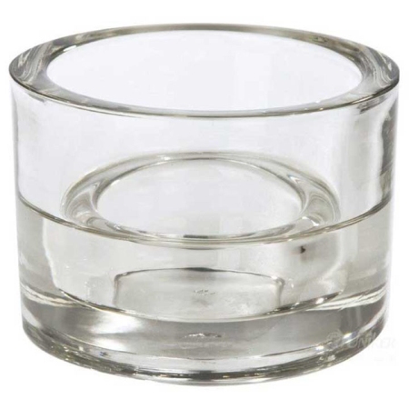 Κηροπήγια-βάση για ρεσώ σετ 24 τεμαχίων γυάλινα 5x4εκ Uniglass 36001-TH12B2