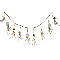 Γιρλάντα διακοσμητική Λουλούδια καφέ-μπεζ 140x5x23εκ Pol 641F