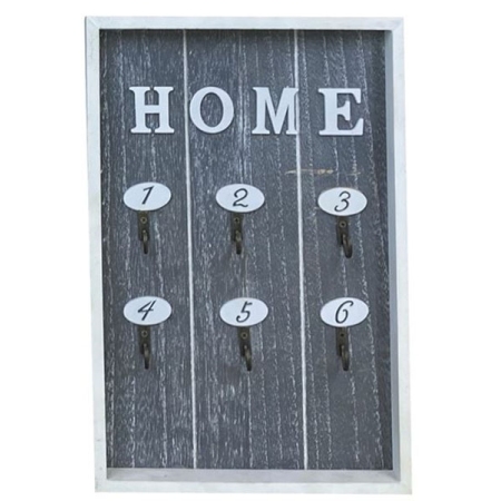 Κλειδοθήκη ξύλινη Home γκρι 20x3x30εκ TnS 05-950-2962