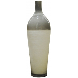 Βάζο γυάλινο γκρι-λευκό 11x37εκ Capolavoro 15.0151.017