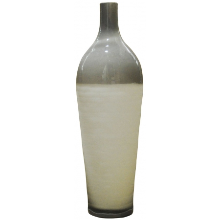 Βάζο γυάλινο γκρι-λευκό 11x37εκ Capolavoro 15.0151.017