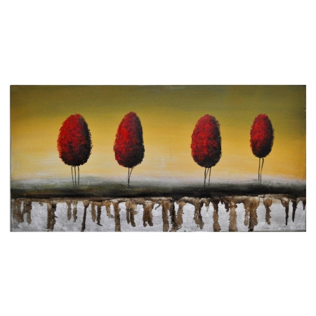 Πίνακας σε καμβά   Δέντρα   κόκκινο/κίτρινο/πράσινο 100x50εκ 130/154