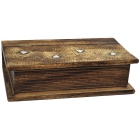 Κουτί διακοσμητικό ξύλινο με φίλντισι καφέ 25.5x15x7.5εκ Pol 12/173