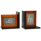 Κορνίζα-Βιβλιοστάτης ξύλινο καφέ-μαύρο 17x11x20εκ Pol 36/27