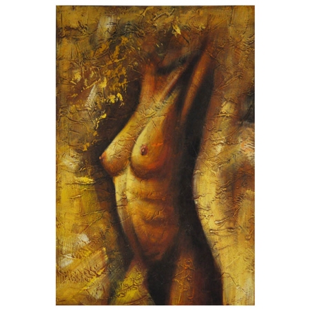 Πίνακας σε καμβά Γυναίκα μπεζ-καφέ 60x90εκ Pol 130/133