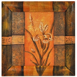 Πίνακας σε κάδρο Λουλούδια πορτοκαλί 37x37εκ Pol 134/3