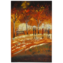 Πίνακας σε καμβά Φθινόπωρο καφέ-πορτοκαλί 60x90εκ Pol 1017