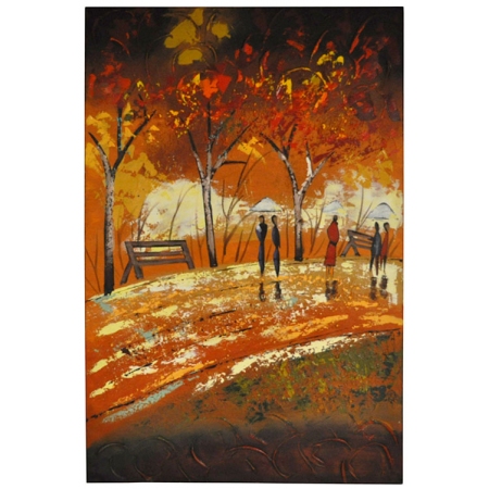 Πίνακας σε καμβά Φθινόπωρο καφέ-πορτοκαλί 60x90εκ Pol 1017