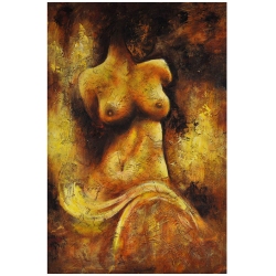 Πίνακας σε καμβά Γυναίκα μπεζ-καφέ 60x90εκ Pol 130/133A