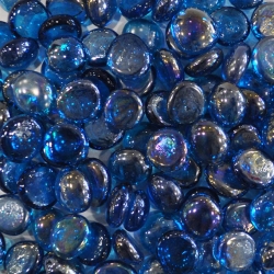Διακοσμητικές πέρλες γυάλινες μπλε ιριδίζον Pol 5112065
