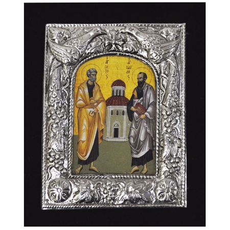 Εικόνα ξύλινη-αλουμίνιο Άγιος Πέτρος και Άγιος Παύλος 13x1.5x16εκ Pol 5112089