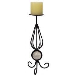 Κηροπήγιο μεταλλικό-γυάλινο μαύρο 13x30εκ Pol 5112105