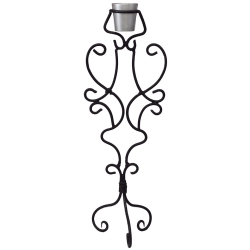 Κηροπήγιο μεταλλικό-γυάλινο μαύρο-ασημί 20x12x58εκ Pol 5112120