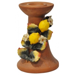 Κηροπήγιο κεραμικό Λεμόνια καφέ 11.5x17.5εκ Pol 5112133