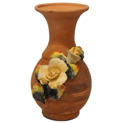 Βάζο διακοσμητικό κεραμικό Λουλούδι καφέ 8x10x14εκ Pol 5112137