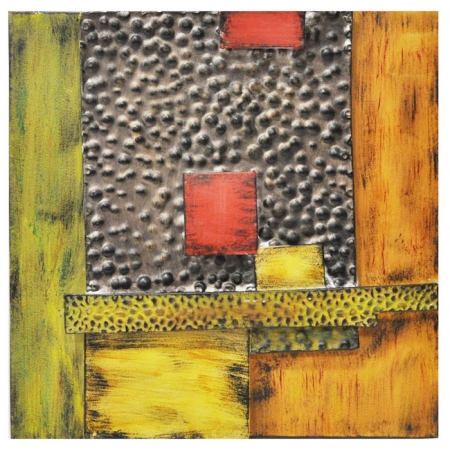 Διακοσμητικό τοίχου μεταλλικό καφέ-μαύρο 36x36εκ Pol 132/18