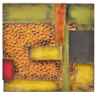 Διακοσμητικό τοίχου μεταλλικό πράσινο-καφέ 36x36εκ Pol 132/19