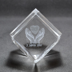 Διακοσμητικό κρυστάλλινο I love you 5x5x5εκ Pol 5112183