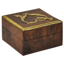 Κουτί διακοσμητικό ξύλινο καφέ 10x10x6εκ Pol 5112211