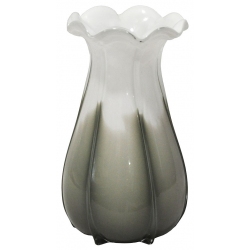 Βάζο γυάλινο γκρι-λευκό 13.5x24.5εκ Pol 5112230