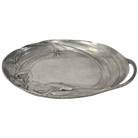 Πιατέλα διακοσμητική από κασσίτερο ασημί 25x18x2εκ Pol 5112246