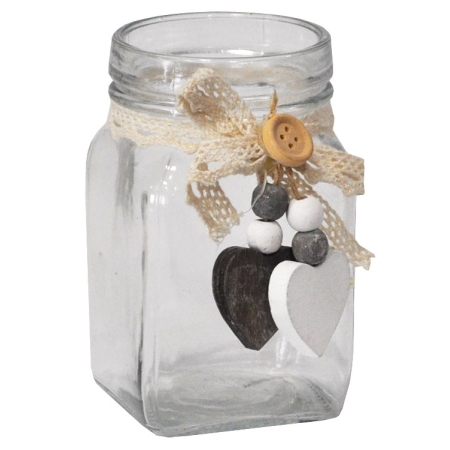 Κηροπήγιο γυάλινο διάφανο 7x7x11εκ Pol 5112249