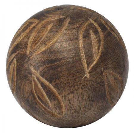 Μπάλα διακοσμητική ξύλινη καφέ 7x7εκ Pol 5112294