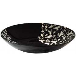 Πιατέλα κεραμική καφέ-λευκό 35.5εκ Inart 3-70-201-0035