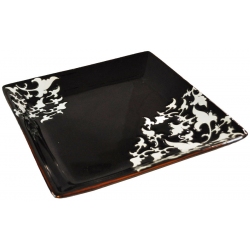 Πιατέλα κεραμική καφέ-λευκό 26.5εκ Inart 3-70-201-0031