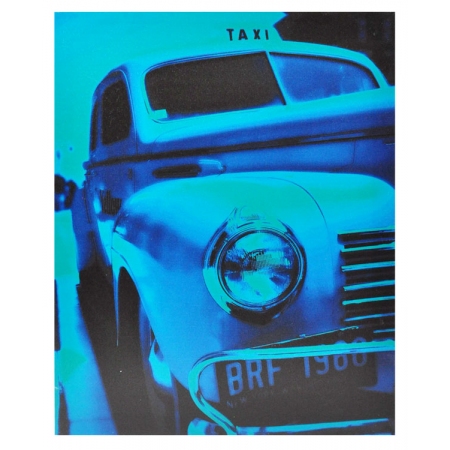 Πίνακας σε καμβά printed Taxi μπλε 40x50εκ Inart 3-90-709-0091A