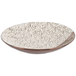 Πιατέλα κεραμική Λαχούρι χάλκινο/λευκό 30.5εκ Inart 3-70-129-0024