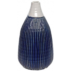 Βάζο κεραμικό λευκό/μπλε 17x32εκ Inart 3-70-911-0049
