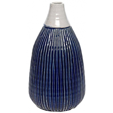 Βάζο κεραμικό λευκό/μπλε 17x32εκ Inart 3-70-911-0049