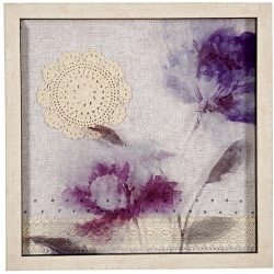 Πίνακας ξύλινος/γυάλινος λουλούδια 45εκ Inart 3-90-442-0020