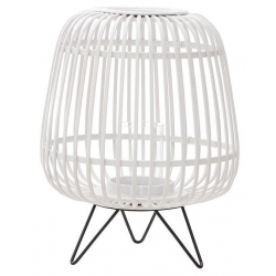 Φανάρι ξυλινο λευκό 37εκ Inart 3-70-141-0006