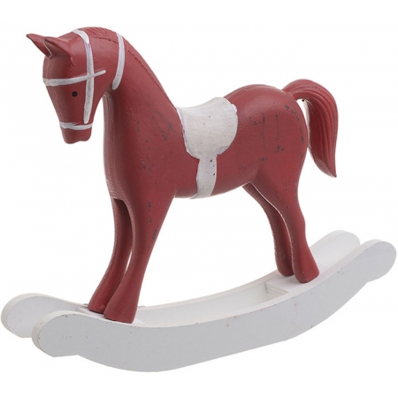 Κουνιστό αλογάκι ξύλινο κόκκινο/λευκό 29εκ Click 6-70-151-0038