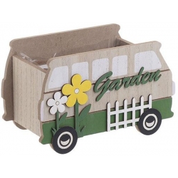 Διακοσμητικο καλαθάκι ξύλινο  Φορτηγό  natural/πράσινο 16εκ Click 6-70-665-0003