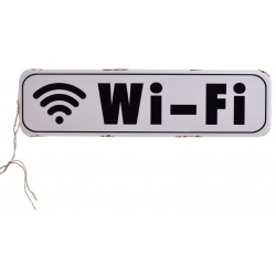 Πινακίδα μεταλλική Wi-fi μπεζ/μαύρο 70εκ Inart 3-70-773-0096