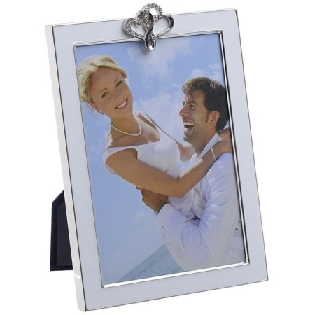 Κορνίζα μεταλλική λευκή-ασημί 10x15εκ Inart 3-30-056-1771