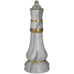 Πιόνι σκακιού κεραμικό λευκό-χρυσό 24εκ Inart 3-70-902-0153