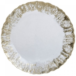 Πιατέλα γυάλινη διάφανο-χρυσό 21.5εκ Click 6-60-185-0007