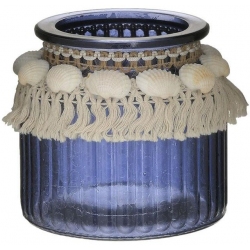 Βάζο γυάλινο μπλε 12εκ Inart 4-70-686-0010