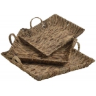 Δίσκοι ψάθινοι σετ 3 τεμαχίων natural Inart 3-70-146-0454