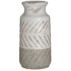 Βάζο κεραμικό αντικέ λευκό-μπεζ 14x29εκ Inart 3-70-685-0266
