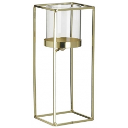 Κηροπήγιο μεταλλικό-γυάλινο χρυσό 10x23εκ Inart 3-70-788-0087