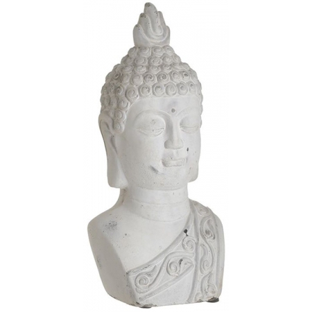 Κεφάλι Βούδα τσιμεντένιο αντικέ λευκό 16x13x33εκ Inart 3-70-456-0183