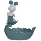 Μπωλ διακοσμητικό πολυρεσίνης Κοπέλα πράσινο 23x16x29εκ Click 6-70-151-0174