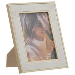 Κορνίζα μεταλλική-βελούδινη χρυσό-μπεζ 10x15εκ Click 6-30-467-0032