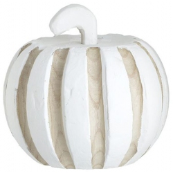 Κολοκύθα διακοσμητική ξύλινη λευκό-natural 16x20εκ Inart 3-70-804-0060