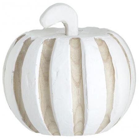 Κολοκύθα διακοσμητική ξύλινη λευκό-natural 16x20εκ Inart 3-70-804-0060